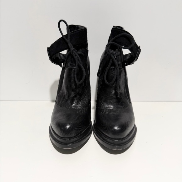 Alexander Wang Black Leather Monique Platform Booties Size 40.5 - Picture 2 of 9